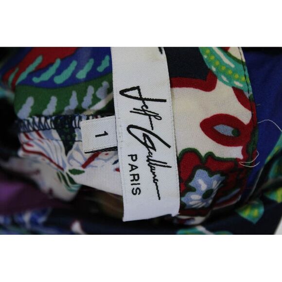 Jeff Gallano Womens Floral Paisley Print Button Down Shirt Multi Colored Size 1 - Picture 4 of 5